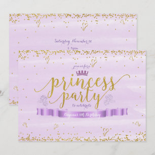 Cartes d'invitation d'anniversaire Rose Princesse