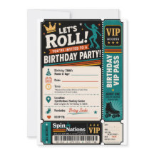 Cartes d'invitation d'anniversaire VIP pour SpinNa