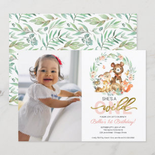 Cartes d'invitation d'anniversaire "Wild One" avec
