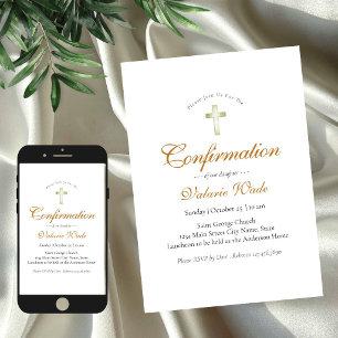 Cartes d'invitation de confirmation pour filles mi