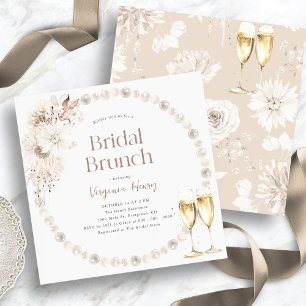 Cartes d'invitation de douche de mariée Boho Brunc