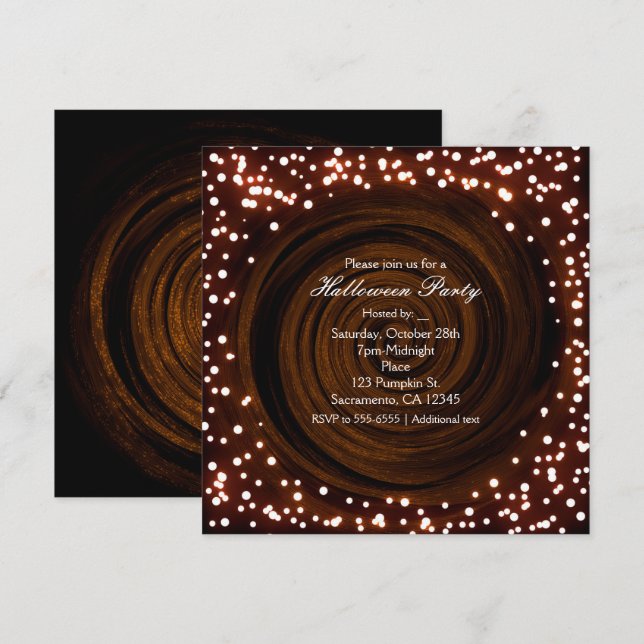 Cartes d'invitation de fête avec lumières Hallowee (Devant / Derrière)