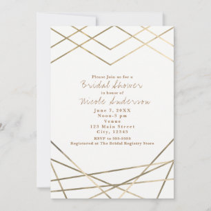 Cartes d'invitation de fête chic à lignes géométri