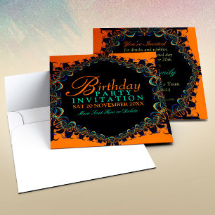 Cartes d'invitation de fête d'anniversaire en dent