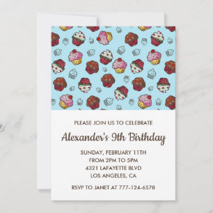 Cartes d'invitation de fête de couleur pour garçon