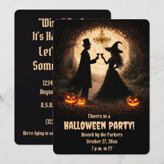 Cartes d'invitation de fête d'Halloween Thème Vin