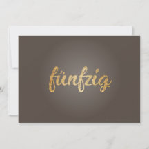 Cartes d'invitation de fête dorées classiques pour