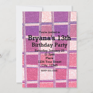 Cartes d'invitation de fête Glam Squares Pailletée
