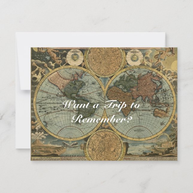 Cartes d'invitation de la carte de l'ancien monde (Devant)