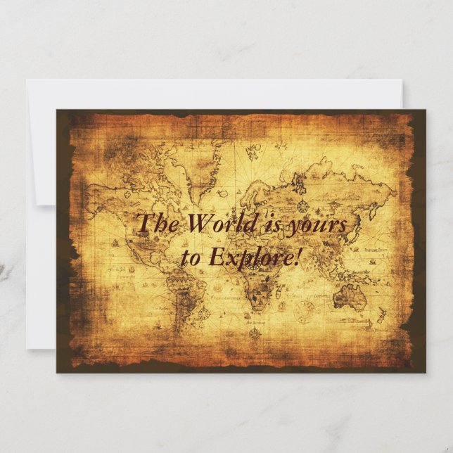 Cartes d'invitation de la carte de l'ancien monde (Devant)