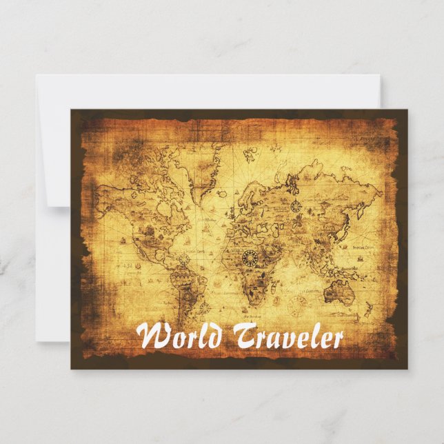 Cartes d'invitation de la carte de l'ancien monde (Devant)