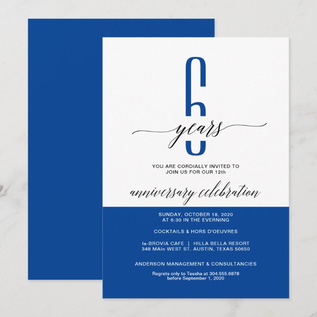 Cartes d'invitation de la Fête des Anniversaires d (Devant / Derrière)