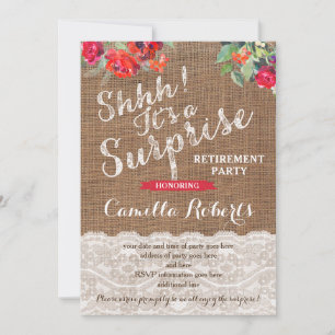 Cartes d'invitation de la partie de retraite surpr