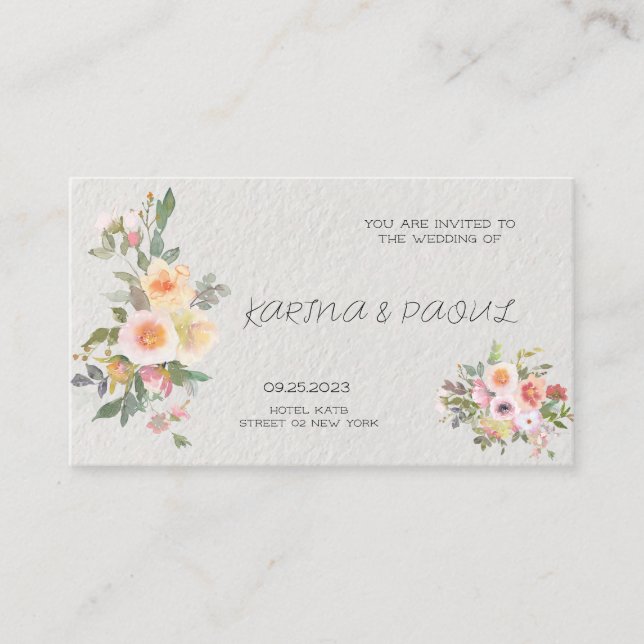CARTES D'INVITATION DE MARIAGE (Devant)