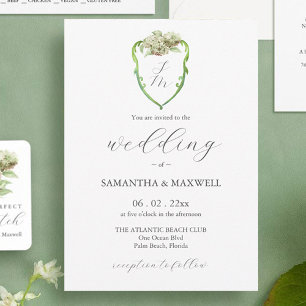 Cartes d'invitation de mariage à crête d'hortensia