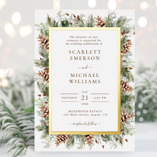 Cartes d'invitation de mariage à feuilles vertes h