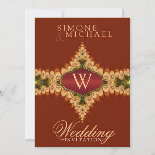Cartes d'invitation de mariage au monogramme en de
