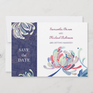 Cartes d'invitation de mariage aux chrysanthèmes p