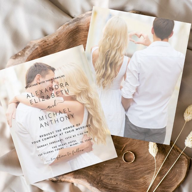 Cartes d'invitation de mariage avec photo à petit  (Créateur téléchargé)