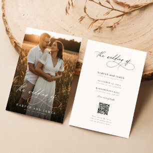 Cartes d'invitation de mariage avec QR Code et pho