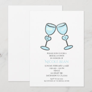 Cartes d'invitation de mariage avec verres à vin D