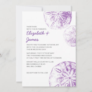 Cartes d'invitation de mariage Beach Sand Dollar