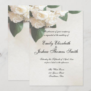 Cartes d'invitation de mariage blanches modernes p