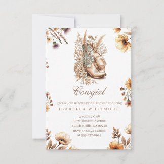Cartes d'invitation de mariage Bottes Florales de