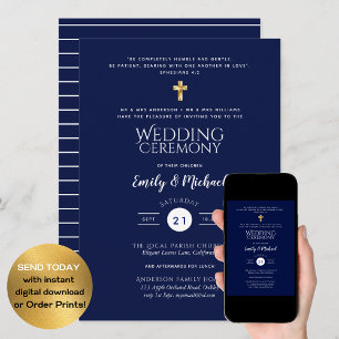 Cartes d'invitation de mariage catholique - Verset