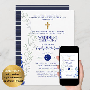 Cartes d'invitation de mariage catholique - Verset