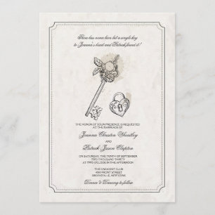 Cartes d'invitation de mariage Clé de mon cœur
