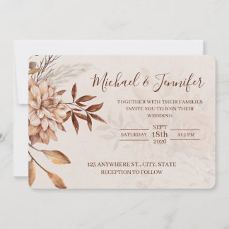 Cartes d'invitation de mariage de beauté d'automne