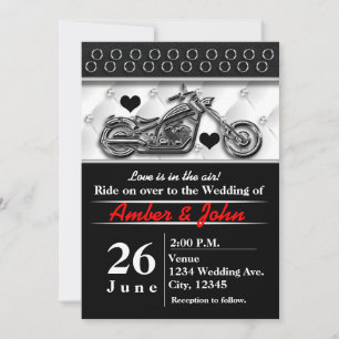 Cartes d'invitation de mariage d'événement de moto