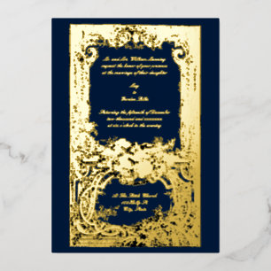 Cartes d'invitation de mariage Élégant Baroque Roc