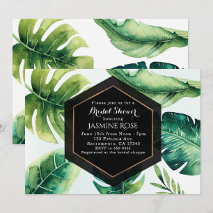 Cartes d'invitation de mariage élégantes aux feuil