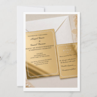 Cartes d'invitation de mariage en acrylique avec m