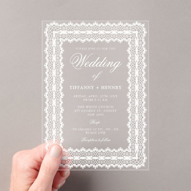 Cartes d'invitation de mariage en acrylique avec n (In situ (ordinateur de poche))