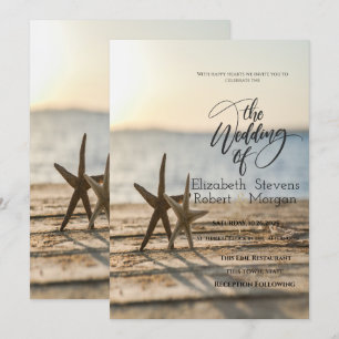 Cartes d'invitation de mariage Étoiles de mer Plag