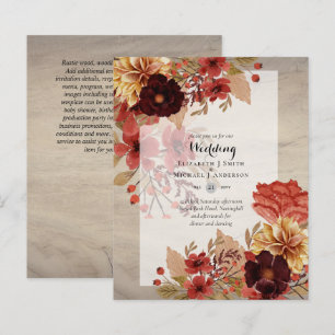 Cartes d'invitation de mariage Floral BUDGET D'aut