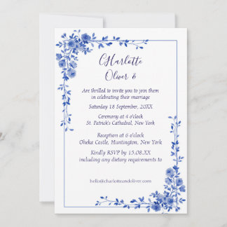 Cartes d'invitation de mariage florales à l'aquare