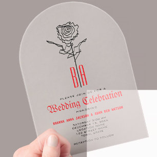 Cartes d'invitation de mariage gothique en acryliq