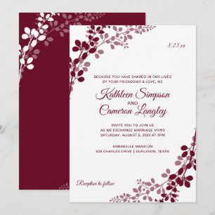 Cartes d'invitation de mariage Gypsophile ou Vigne