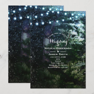 Cartes d'invitation de mariage hivernal avec sapin