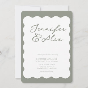 Cartes d'invitation de mariage minimaliste rétro e