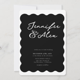 Cartes d'invitation de mariage minimaliste rétro e