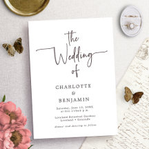 Cartes d'invitation de mariage minimalistes modern