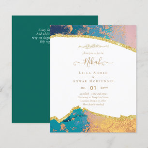 Cartes d'invitation de mariage NIKAH Islamic Bismi
