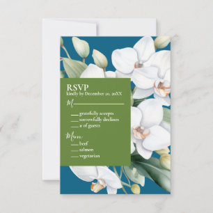 Cartes d'invitation de mariage Océan Bleu Orchidée