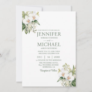 Cartes d'invitation de mariage Orchidées blanches