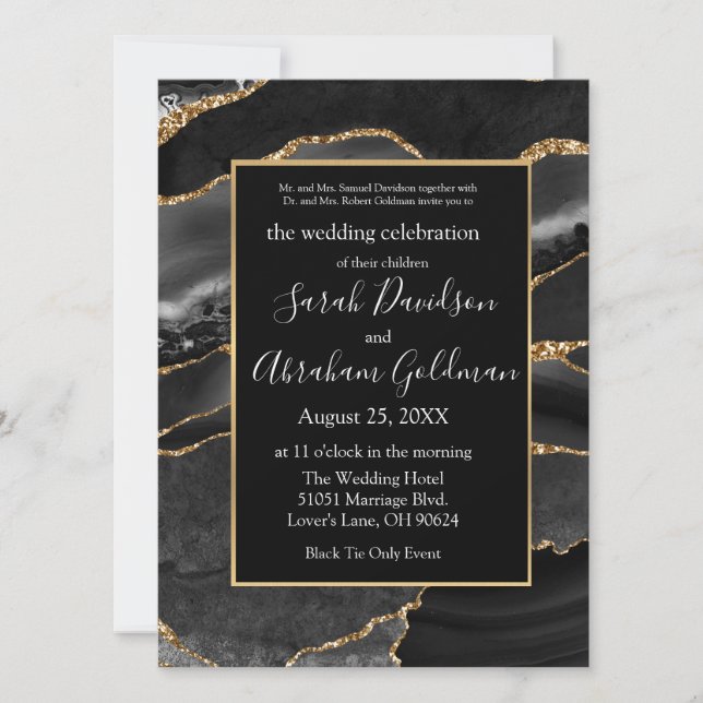 Cartes d'invitation de mariage personnalisées en f (Devant)